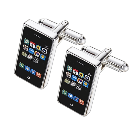 Smart Phone Stainless Steel Cufflinks - Click Image to Close